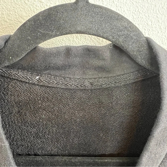 KENZO Sport Sweater Terry Cloth Sweatshirt Dress Black Logo Back V-Neck Small - Picture 7 of 14